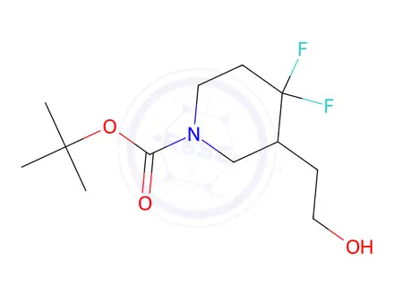 Chemical structure of Tert-butyl 4,4-difluoro-3-(2-hydroxyethyl)piperidine-1-carboxylate