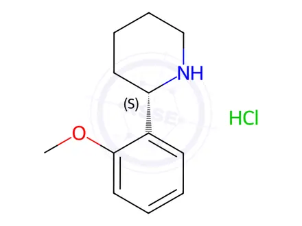 Chemical structure of (S)-2-(2-methoxyphenyl)piperidine hydrochloride