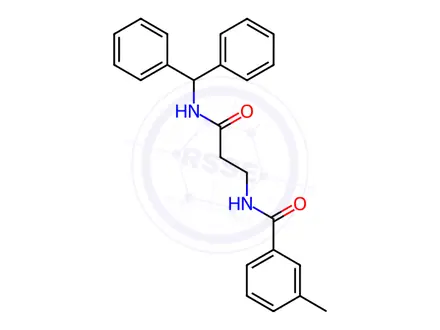 Chemical structure of Benzamide, N-[3-[(diphenylmethyl)amino]-3-oxopropyl]-3-methyl-