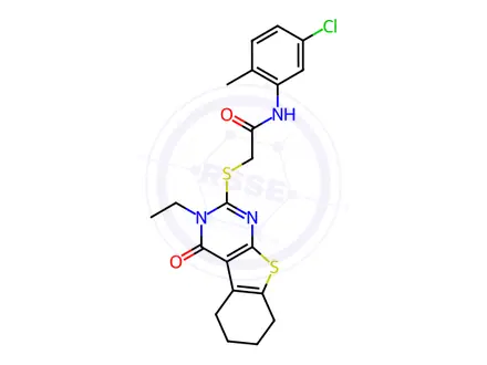 Chemical structure of N-(5-Chloro-2-methylphenyl)-2-((3-ethyl-4-oxo-3,4,5,6,7,8-hexahydrobenzo[4,5]thieno[2,3-d]pyrimidin-2-yl)thio)acetamide