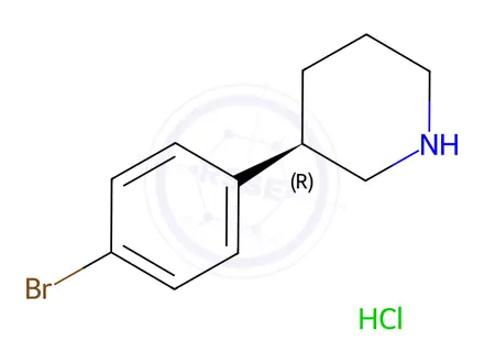 Chemical structure of (R)-3-(4-bromophenyl)piperidine hydrochloride