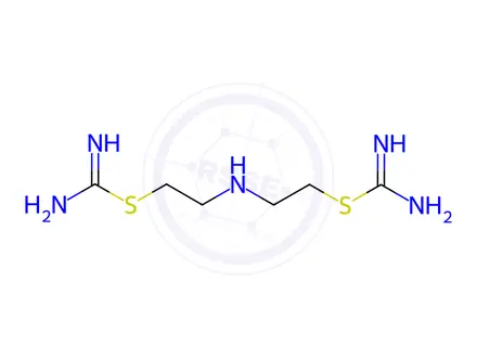 Chemical structure of 2-(2-carbamimidoylsulfanylethylamino)ethylsulfanylmethanimidamide trih ydrobromide