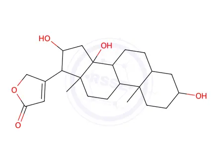 Chemical structure of 3,14,16-Trihydroxycard-20(22)-enolide