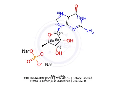 Chemical structure of GMP-15N5