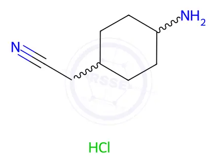 Chemical structure of 2-((1r,4r)-4-Aminocyclohexyl)acetonitrile Hydrochloride