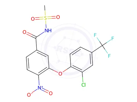 Chemical structure of 3-(2-Chloro-4-(trifluoromethyl)phenoxy)-N-(methylsulfonyl)-4-nitrobenzamide