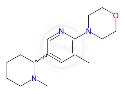 Chemical structure of 4-(3-Methyl-5-(1-methylpiperidin-2-yl)pyridin-2-yl)morpholine