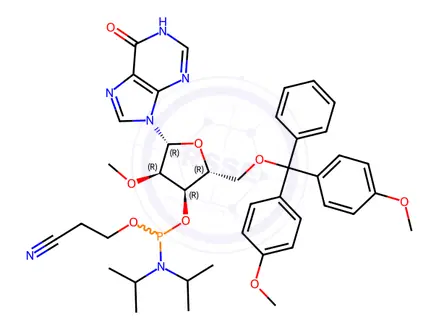 Chemical structure of 2'-O-Methyl Inosine Phosphoramidite