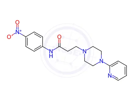 Chemical structure of N-(4-Nitrophenyl)-4-(2-pyridinyl)-1-piperazinepropanamide dihydrochlor ide hydrate