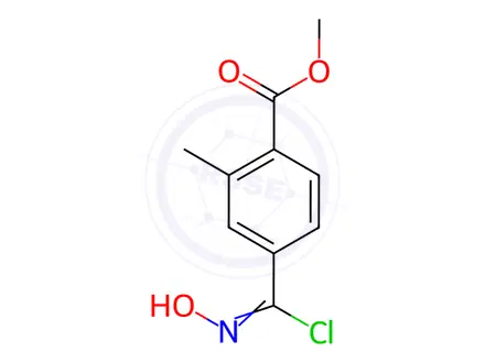 Chemical structure of Benzoic acid, 4-[chloro(hydroxyimino)methyl]-2-methyl-, methyl ester