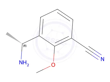 Chemical structure of (R)-3-(1-Aminoethyl)-2-methoxybenzonitrile