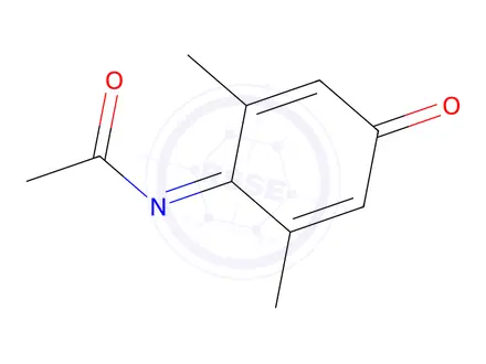 Chemical structure of N-Acetyl-2,6-dimethyl-4-benzoquinone imine