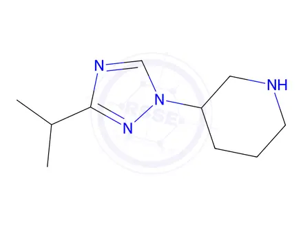Chemical structure of 3-(3-Isopropyl-1H-1,2,4-triazol-1-yl)piperidine