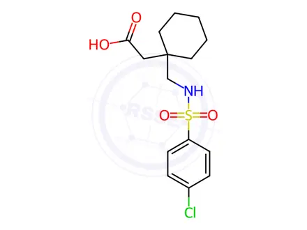 Chemical structure of [1-({[(4-Chlorophenyl)sulfonyl]amino}methyl)cyclohexyl]acetic acid