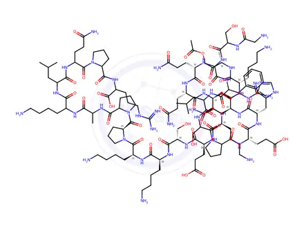 Chemical structure of (Ser(Ac)3)-Ghrelin (mouse, rat)