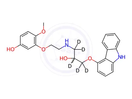 Chemical structure of 5'-Hydroxyphenyl Carvedilol-d5