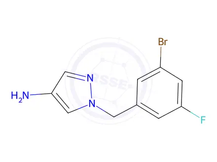Chemical structure of 1-(3-Bromo-5-fluorobenzyl)-1h-pyrazol-4-amine