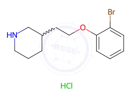 Chemical structure of 3-[2-(2-Bromophenoxy)ethyl]piperidine hydrochloride