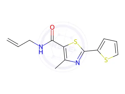 Chemical structure of n-Allyl-4-methyl-2-(thiophen-2-yl)thiazole-5-carboxamide
