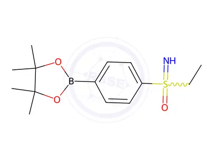 Chemical structure of Ethyl(imino)(4-(4,4,5,5-tetramethyl-1,3,2-dioxaborolan-2-yl)phenyl)-l6-sulfanone