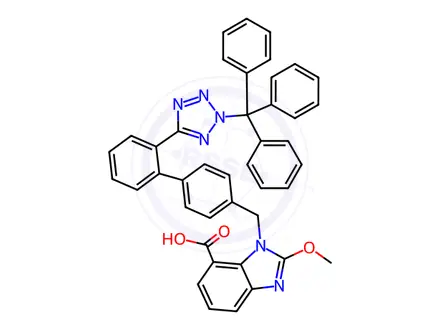 Chemical structure of Candesartan N2-Trityl Methoxy Analog