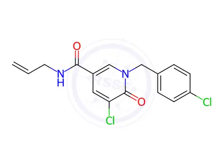 Chemical structure of N-allyl-5-chloro-1-(4-chlorobenzyl)-6-oxo-1,6-dihydropyridine-3-carboxamide