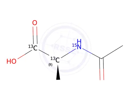 Chemical structure of N-Acetyl-L-cysteine-13C3,15N