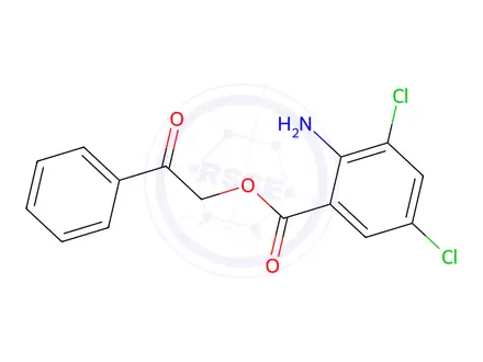 Chemical structure of 2-Oxo-2-phenylethyl 2-amino-3,5-dichlorobenzenecarboxylate