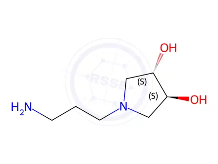 Chemical structure of (3S,4S)-1-(3-Aminopropyl)pyrrolidine-3,4-diol