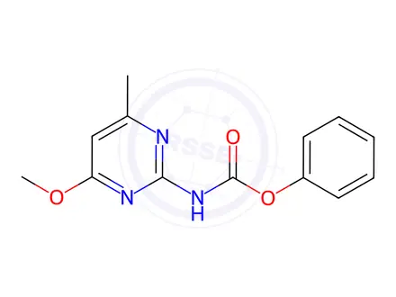 Chemical structure of Phenyl (4-methoxy-6-methylpyrimidin-2-yl)carbamate
