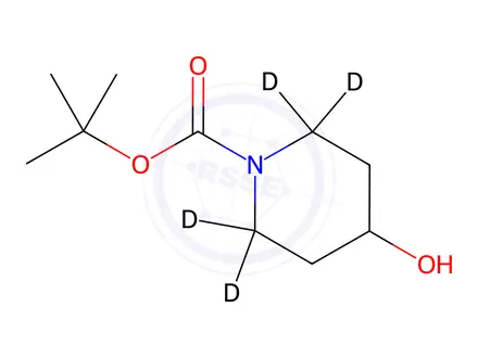 Chemical structure of tert-Butyl 4-hydroxypiperidine-1-carboxylate-2,2,6,6-d4