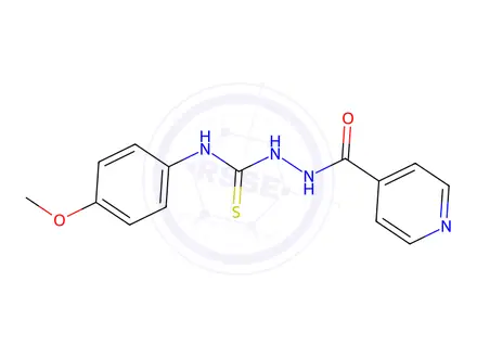Chemical structure of 2-Isonicotinoyl-N-(4-methoxyphenyl)hydrazine-1-carbothioamide