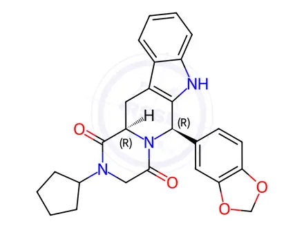 Chemical structure of N-Desmethyl-N-cyclopentyl Tadalafil