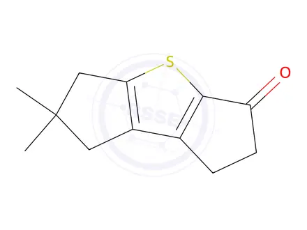 Chemical structure of 6,6-Dimethyl-1,2,6,7-tetrahydrodicyclopenta[b,d]thiophen-3(5H)-one