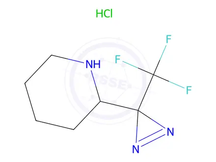 Chemical structure of 2-[3-(trifluoromethyl)-3H-diazirin-3-yl]piperidine hydrochloride
