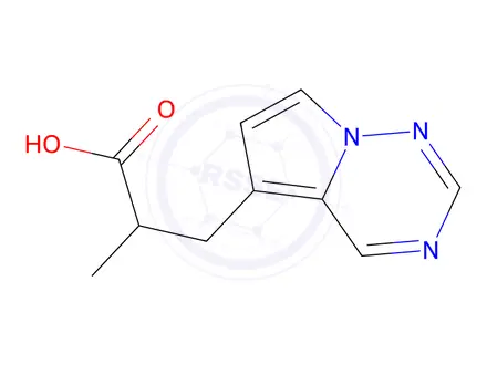 Chemical structure of 2-Methyl-3-(pyrrolo[2,1-f][1,2,4]triazin-5-yl)propanoic acid
