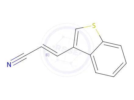 Chemical structure of (E)-3-(benzo[b]thiophen-3-yl)acrylonitrile