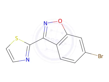 Chemical structure of 6-Bromo-3-(thiazol-2-yl)benzo[d]isoxazole