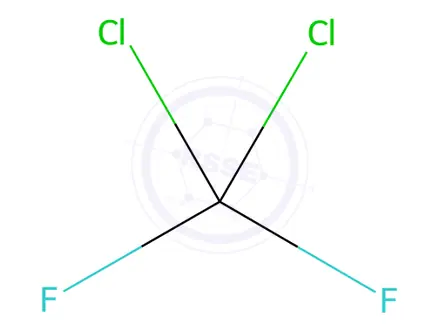 Chemical structure of Dichlorodifluoromethane