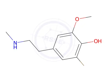 Chemical structure of 2-Bromo-6-methoxy-4-(2-(methylamino)ethyl)phenol