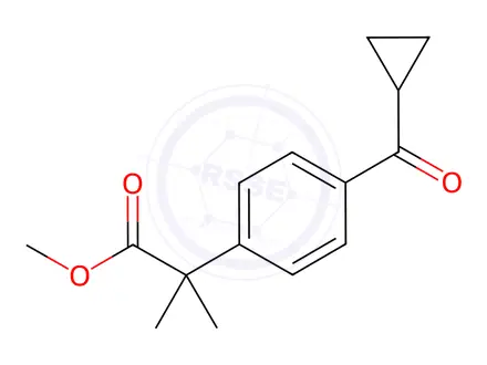 Chemical structure of 4-(Cyclopropylcarbonyl)-α,α-dimethylbenzeneacetic Acid Methyl Ester
