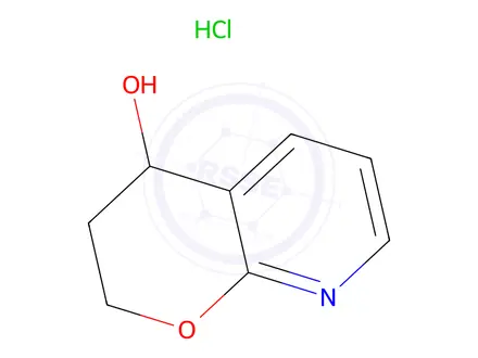 Chemical structure of 3,4-dihydro-2H-pyrano[2,3-b]pyridin-4-ol hydrochloride