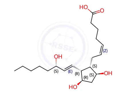 Chemical structure of 8-epi-Prostaglandin F2α