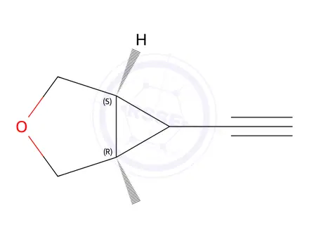 Chemical structure of (1R,5S)-6-ethynyl-3-oxabicyclo[3.1.0]Hexane