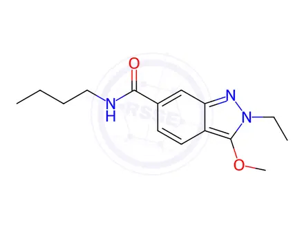 Chemical structure of N-Butyl-2-ethyl-3-methoxy-2H-indazole-6-carboxamide