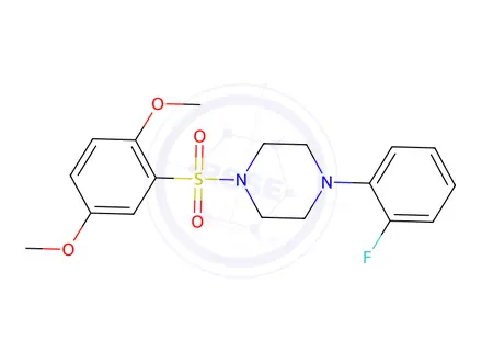 Chemical structure of 1-((2,5-Dimethoxyphenyl)sulfonyl)-4-(2-fluorophenyl)piperazine