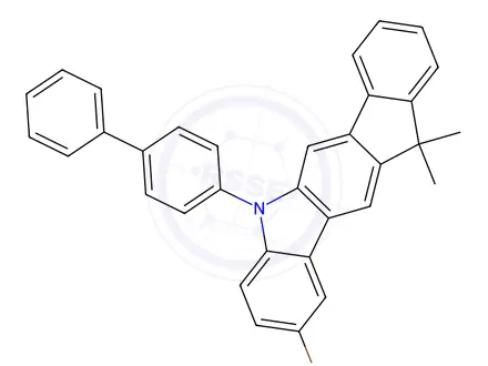 Chemical structure of Indeno[1,2-b]carbazole, 5-[1,1'-biphenyl]-4-yl-2-broMo-5,11-dihydro-11,11-diMethyl-