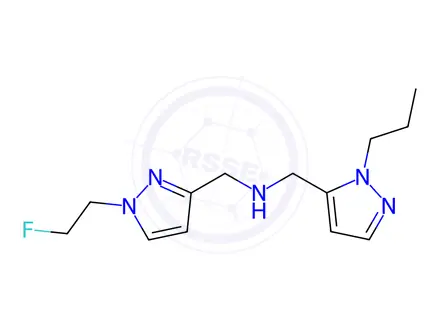Chemical structure of 1-[1-(2-fluoroethyl)-1H-pyrazol-3-yl]-N-[(1-propyl-1H-pyrazol-5-yl)methyl]methanamine