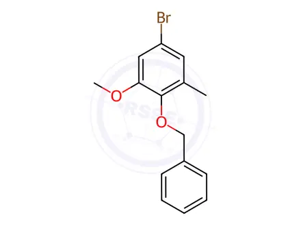 Chemical structure of Benzene, 5-bromo-1-methoxy-3-methyl-2-(phenylmethoxy)-