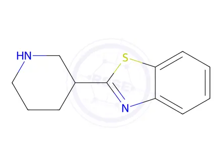 Chemical structure of 2-(Piperidin-3-yl)-1,3-benzothiazole Hydrochloride